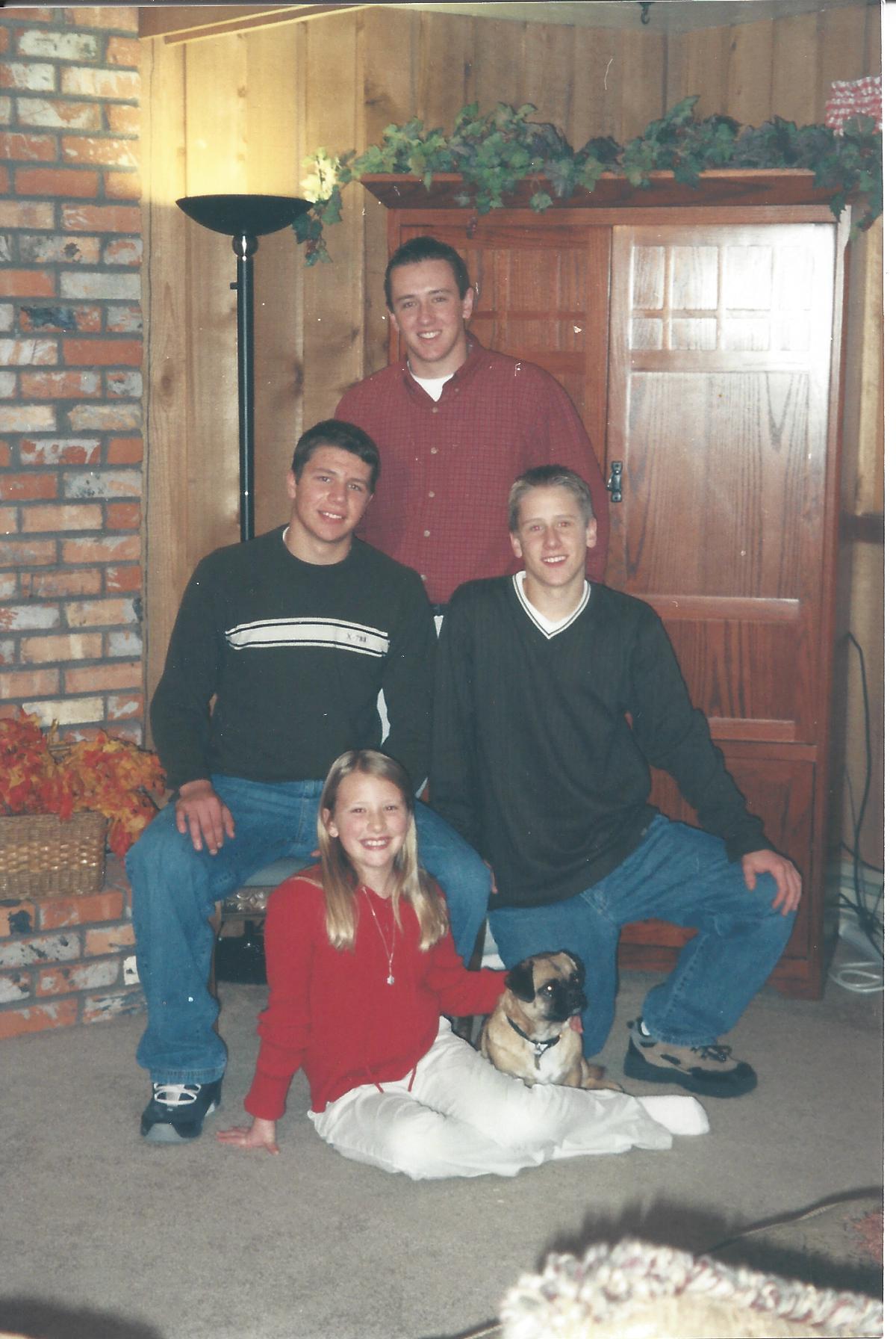 The four Folkman siblings as teens/young adults, c. 2003